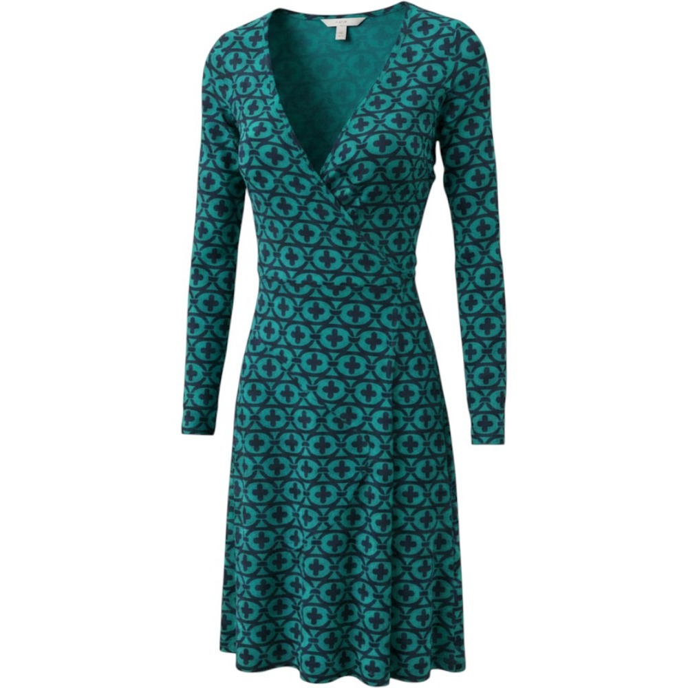 Women's sz 8 Boden green stretch wrap around dress #883